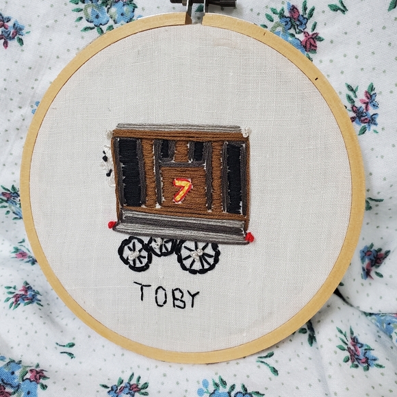Handmade Thomas the Tank Engine Trains Embroidery Embroidered Hoop Wall Decor - Picture 10 of 12